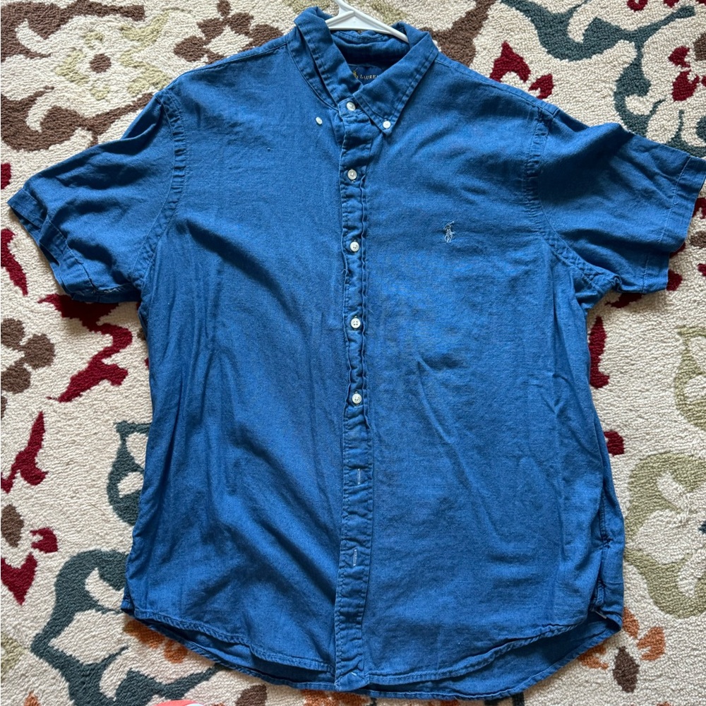 Polo Ralph Lauren men’s short sleeve linen button down shirt